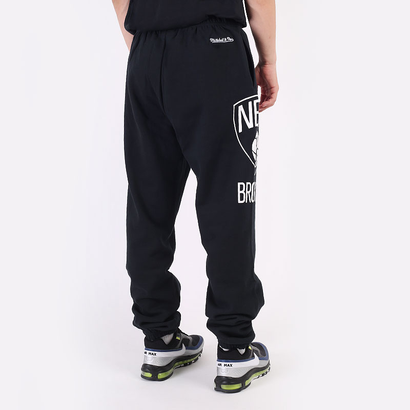 мужские черные брюки Mitchell and ness NBA Brooklyn Nets Pants 507PBRONETBLK - цена, описание, фото 6